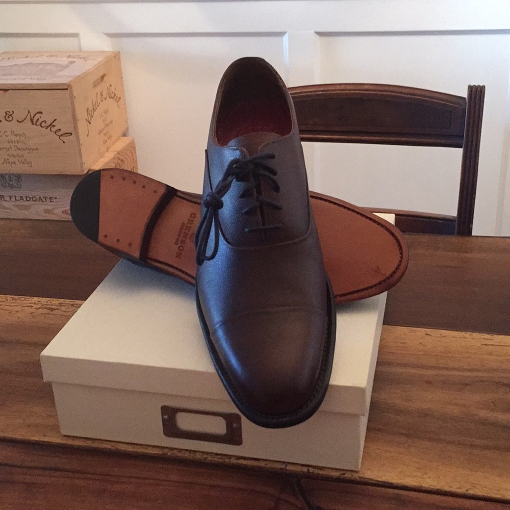 New Grenson of England Cap Toe Pebble